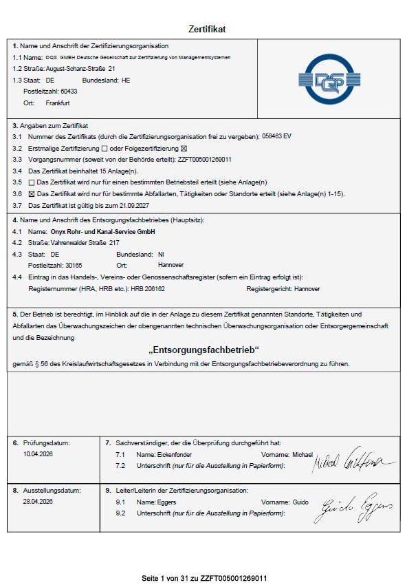 EfB-Zertifikat